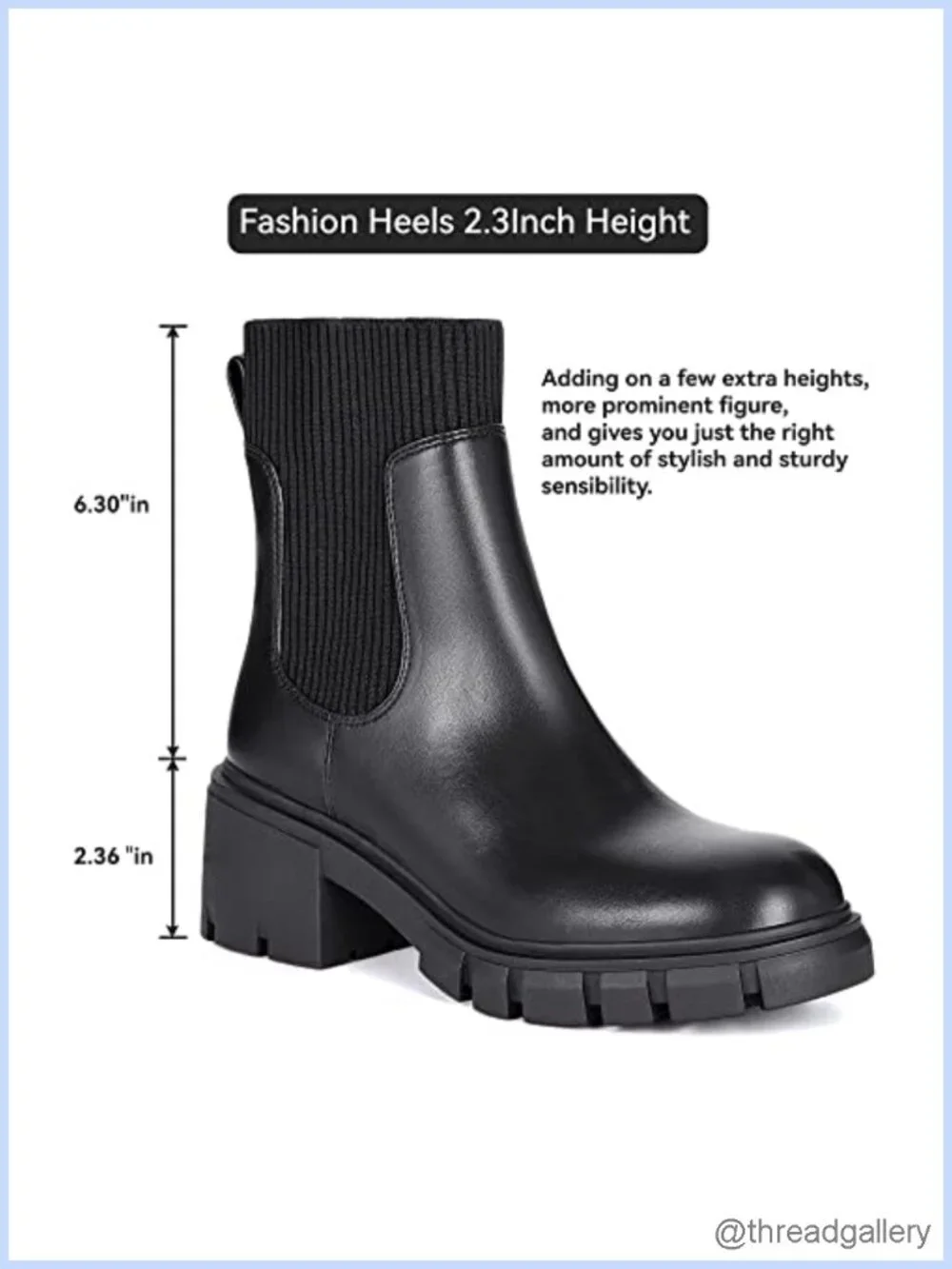 Women's Chelsea Boots Slip On Platform Ankle Boots Lug Sole Chunky Booties